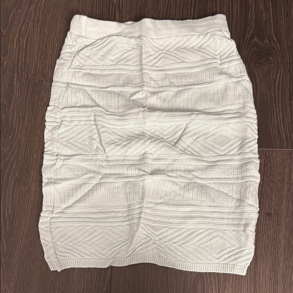 American Apparel White Ribbed Mini Pencil Skirt